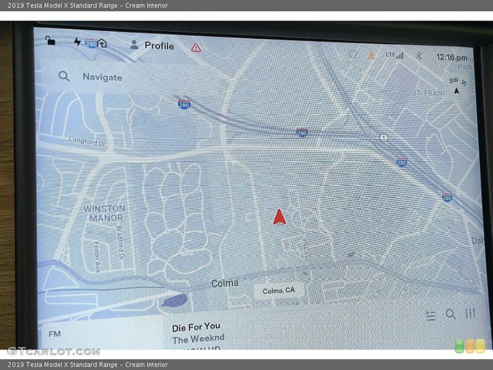 Cream Interior Navigation for the 2019 Tesla Model X Standard Range #145331015