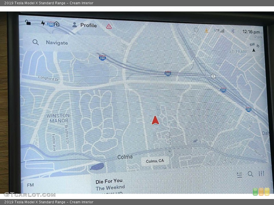 Cream Interior Navigation for the 2019 Tesla Model X Standard Range #145331126