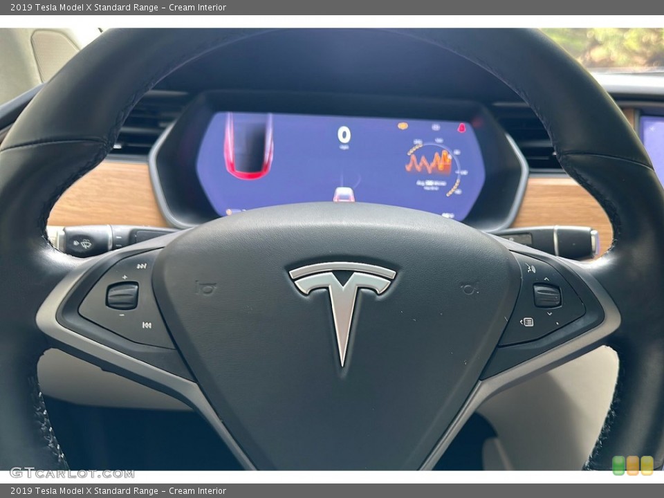 Cream Interior Steering Wheel for the 2019 Tesla Model X Standard Range #145331192