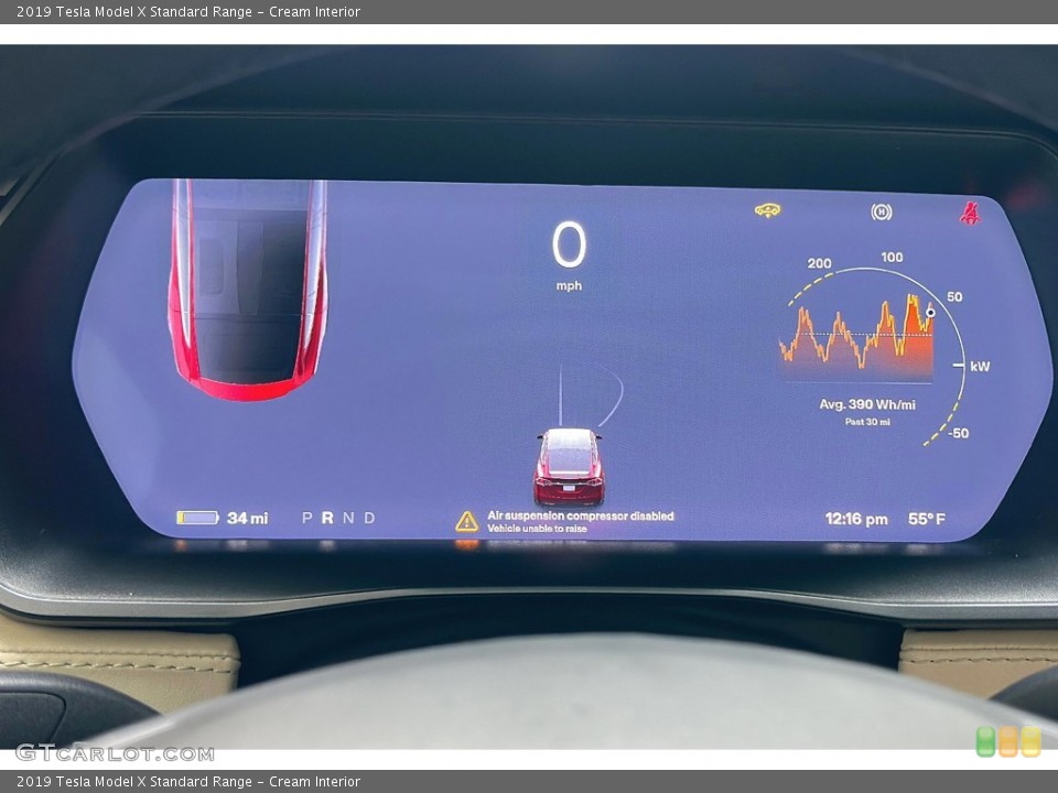 Cream Interior Gauges for the 2019 Tesla Model X Standard Range #145331249