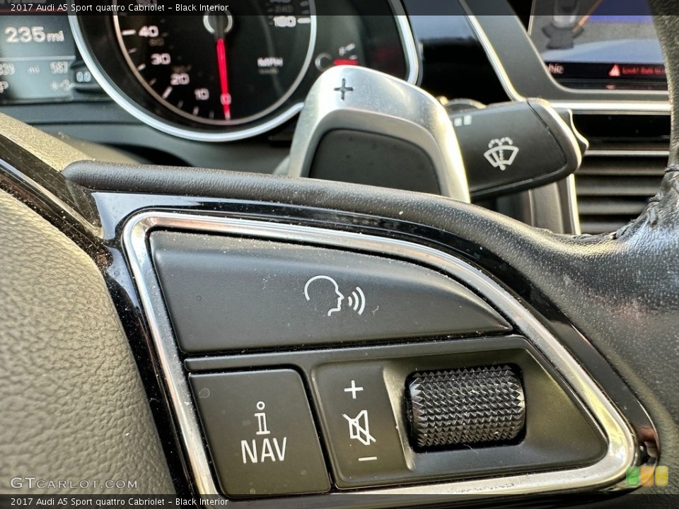 Black Interior Steering Wheel for the 2017 Audi A5 Sport quattro Cabriolet #145337922