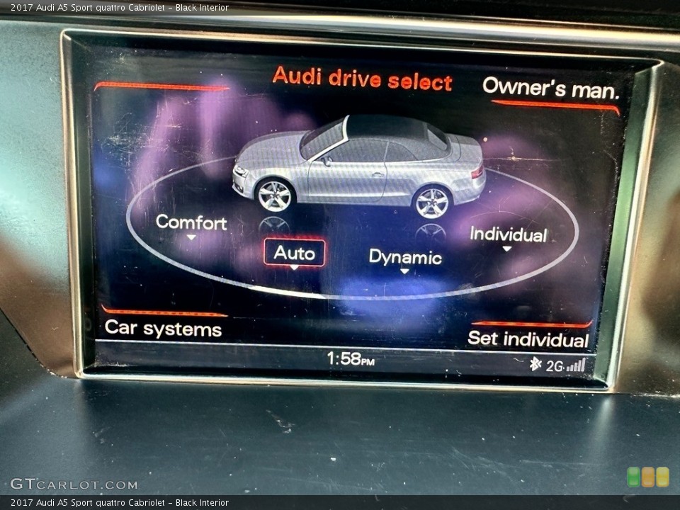 Black Interior Controls for the 2017 Audi A5 Sport quattro Cabriolet #145338174