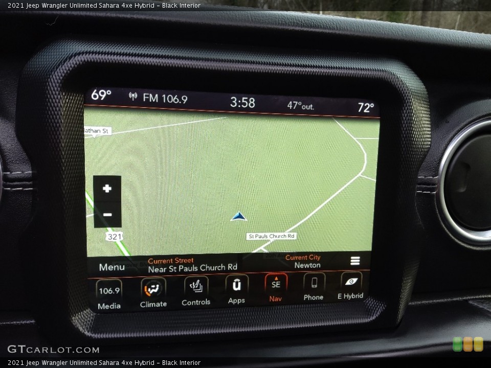 Black Interior Navigation for the 2021 Jeep Wrangler Unlimited Sahara 4xe Hybrid #145340284
