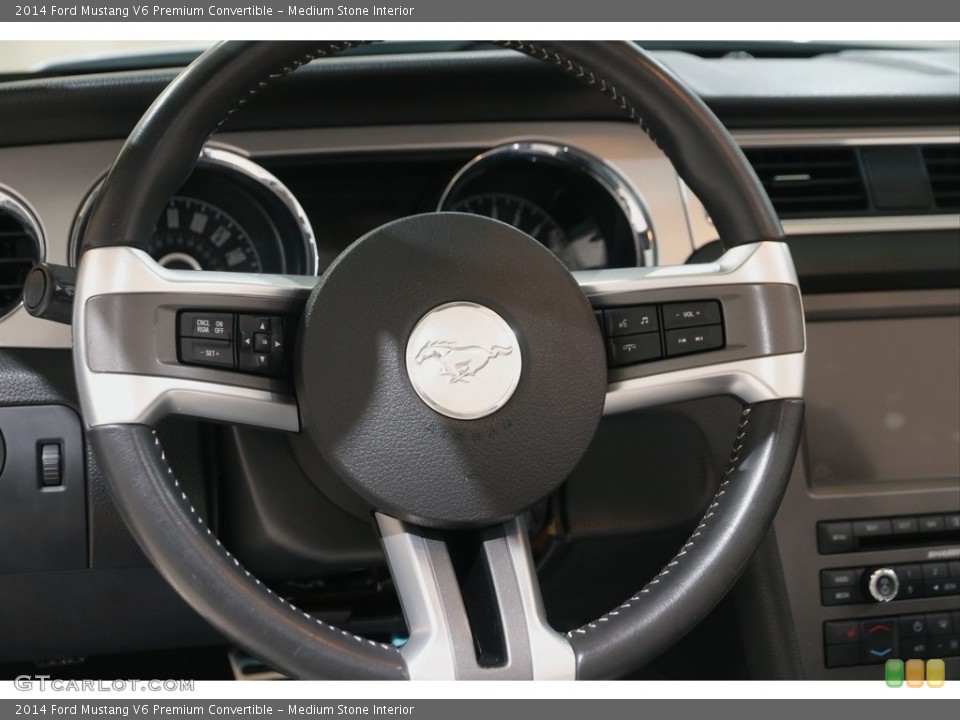 Medium Stone Interior Steering Wheel for the 2014 Ford Mustang V6 Premium Convertible #145343235