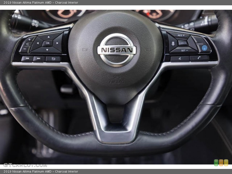 Charcoal Interior Steering Wheel for the 2019 Nissan Altima Platinum AWD #145345402