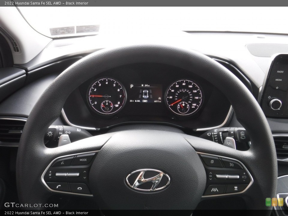 Black Interior Steering Wheel for the 2022 Hyundai Santa Fe SEL AWD #145345609
