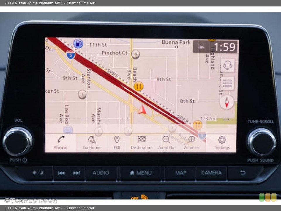 Charcoal Interior Navigation for the 2019 Nissan Altima Platinum AWD #145345702