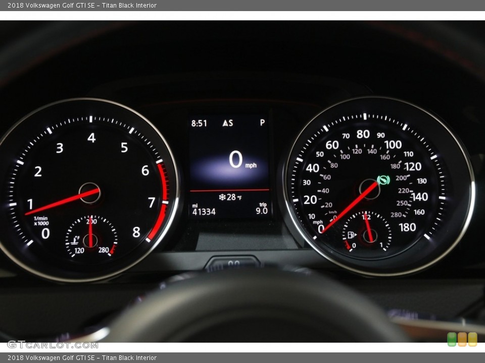 Titan Black Interior Gauges for the 2018 Volkswagen Golf GTI SE #145352464