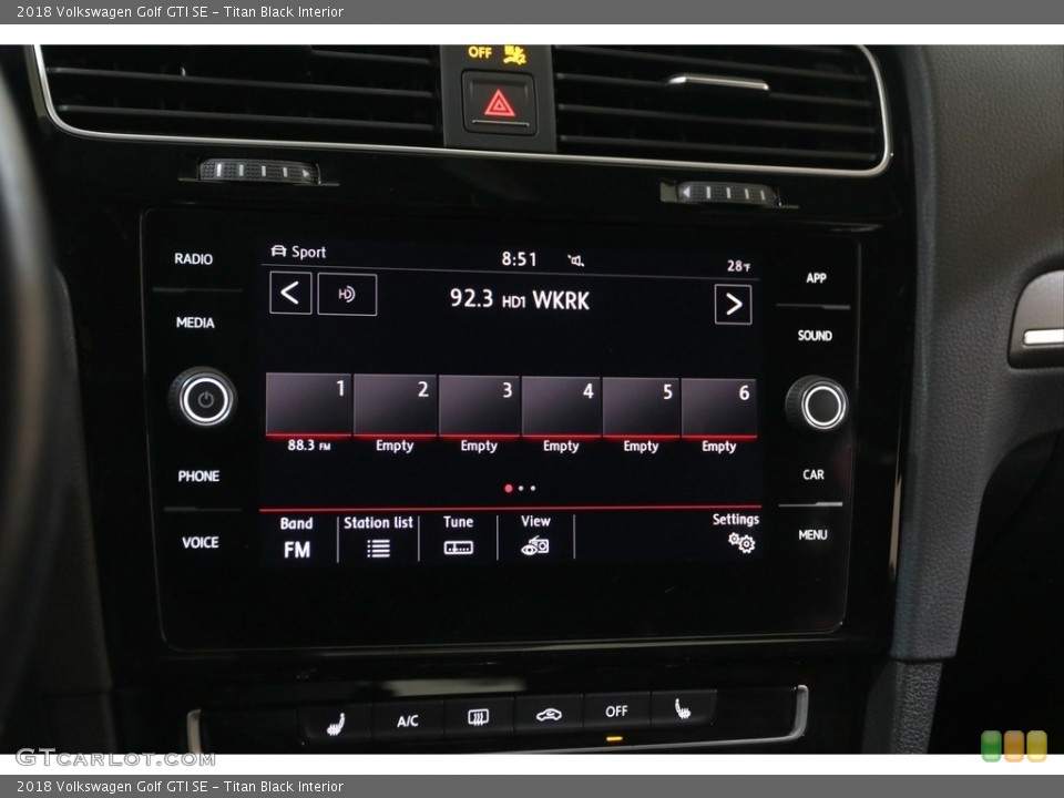 Titan Black Interior Controls for the 2018 Volkswagen Golf GTI SE #145352497