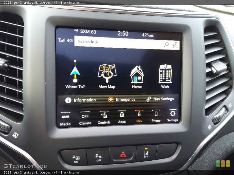 Black Interior Controls for the 2023 Jeep Cherokee Altitude Lux 4x4 #145358229