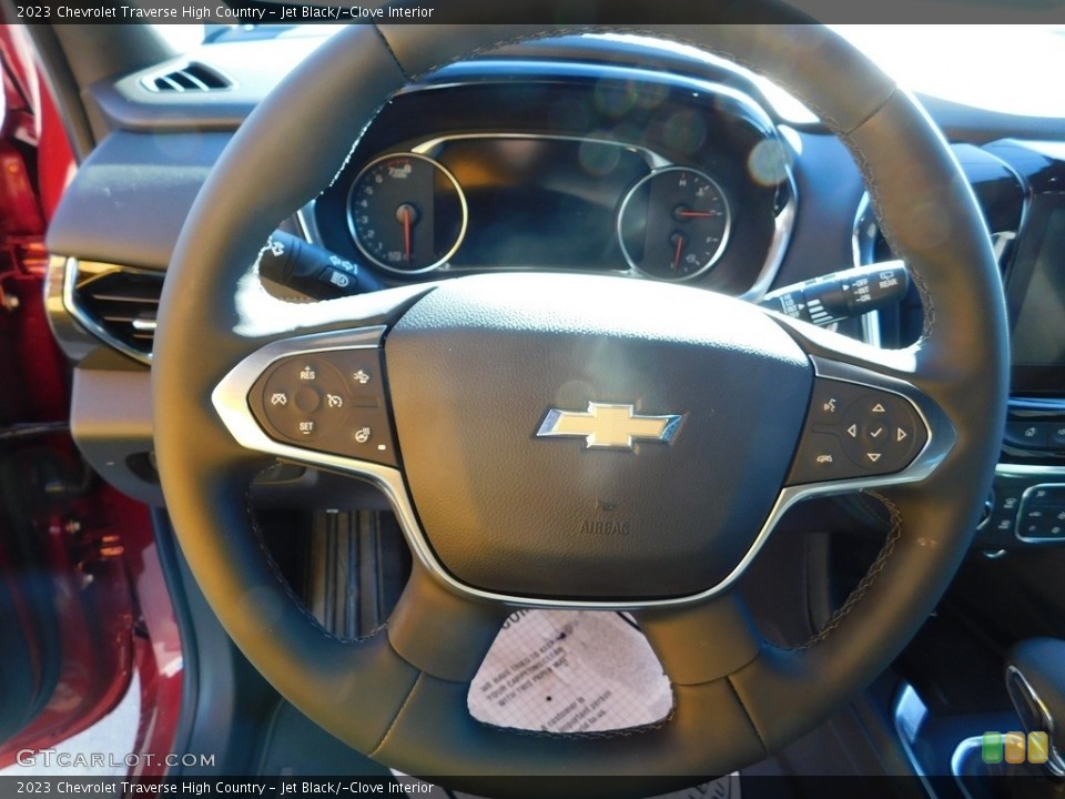 Jet Black/­Clove Interior Steering Wheel for the 2023 Chevrolet Traverse High Country #145359141