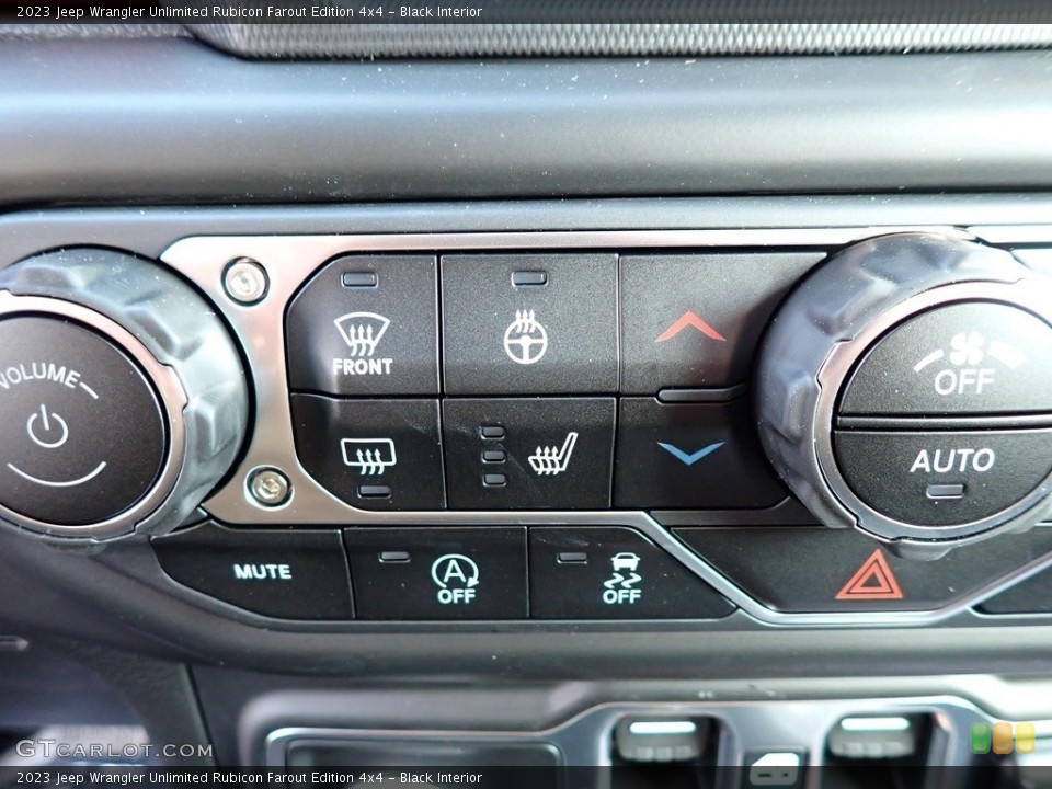 Black Interior Controls for the 2023 Jeep Wrangler Unlimited Rubicon Farout Edition 4x4 #145359522