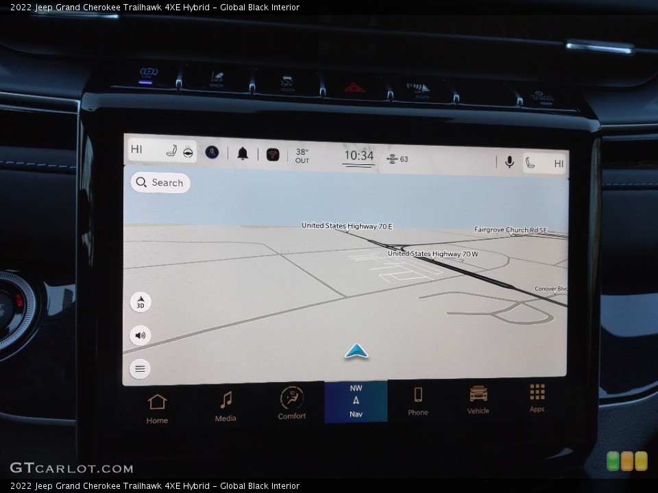 Global Black Interior Navigation for the 2022 Jeep Grand Cherokee Trailhawk 4XE Hybrid #145360479