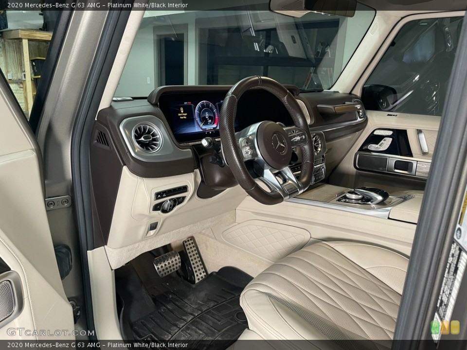 Platinum White/Black Interior Front Seat for the 2020 Mercedes-Benz G 63 AMG #145360662