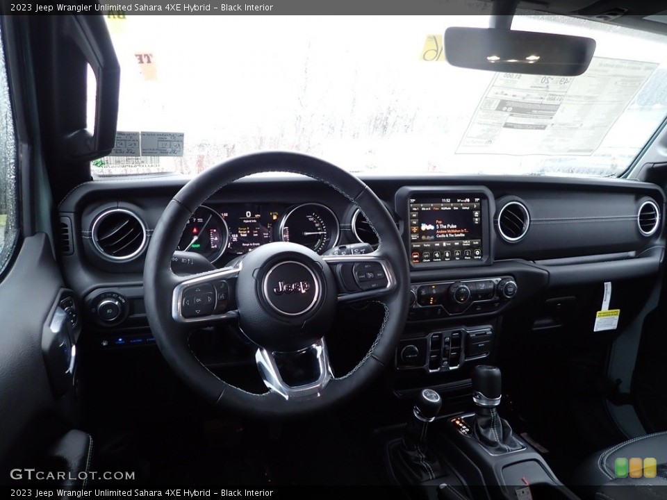 Black Interior Dashboard for the 2023 Jeep Wrangler Unlimited Sahara 4XE Hybrid #145362558