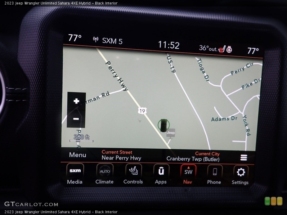 Black Interior Navigation for the 2023 Jeep Wrangler Unlimited Sahara 4XE Hybrid #145362696
