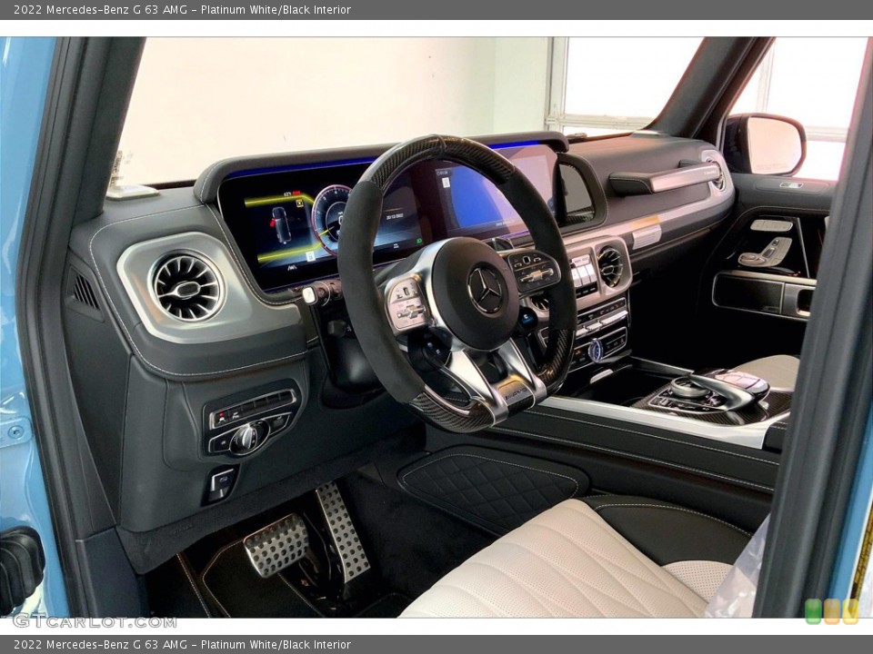 Platinum White/Black Interior Front Seat for the 2022 Mercedes-Benz G 63 AMG #145363074