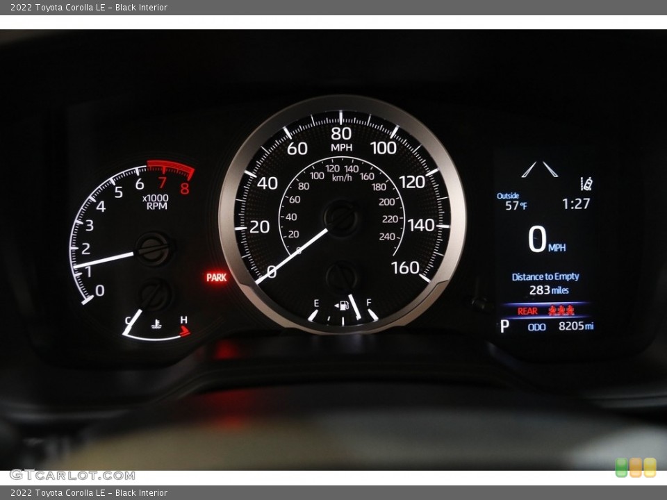Black Interior Gauges for the 2022 Toyota Corolla LE #145364766
