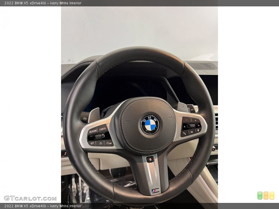 Ivory White Interior Steering Wheel for the 2022 BMW X5 xDrive40i #145370022