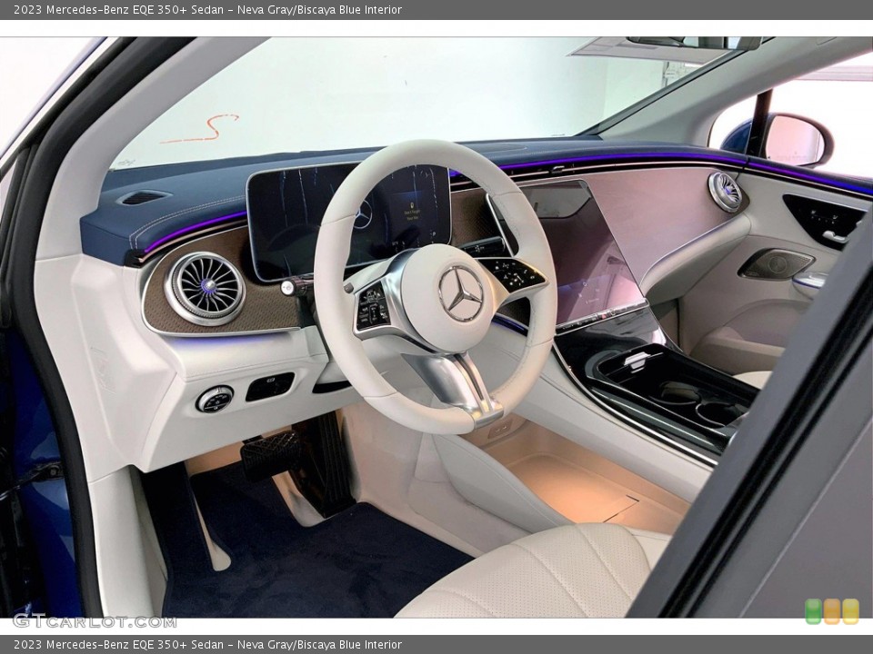 Neva Gray/Biscaya Blue Interior Front Seat for the 2023 Mercedes-Benz EQE 350+ Sedan #145370994