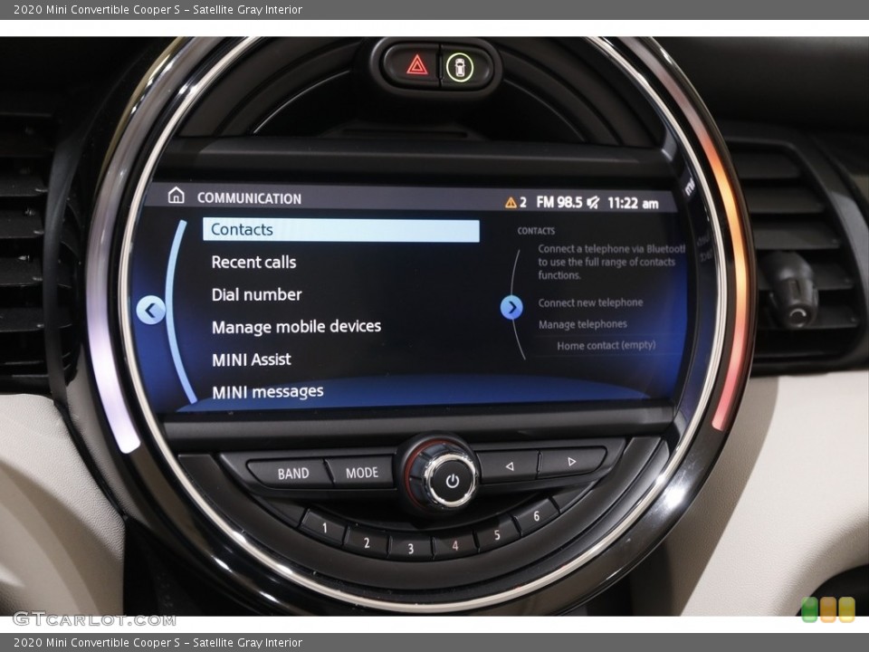 Satellite Gray Interior Controls for the 2020 Mini Convertible Cooper S #145374115