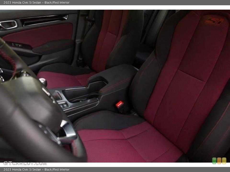 Black/Red Interior Front Seat for the 2023 Honda Civic Si Sedan #145375048