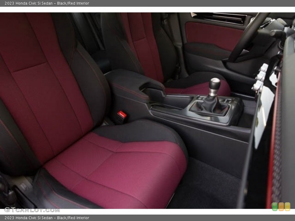Black/Red Interior Front Seat for the 2023 Honda Civic Si Sedan #145375165