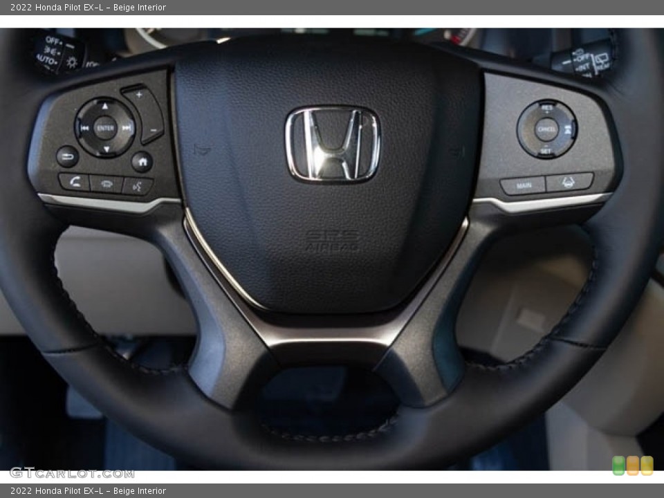 Beige Interior Steering Wheel for the 2022 Honda Pilot EX-L #145377334
