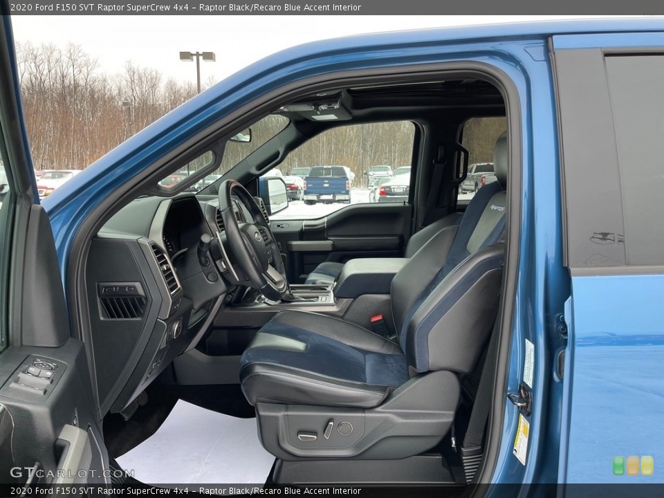 Raptor Black/Recaro Blue Accent Interior Photo for the 2020 Ford F150 SVT Raptor SuperCrew 4x4 #145380565