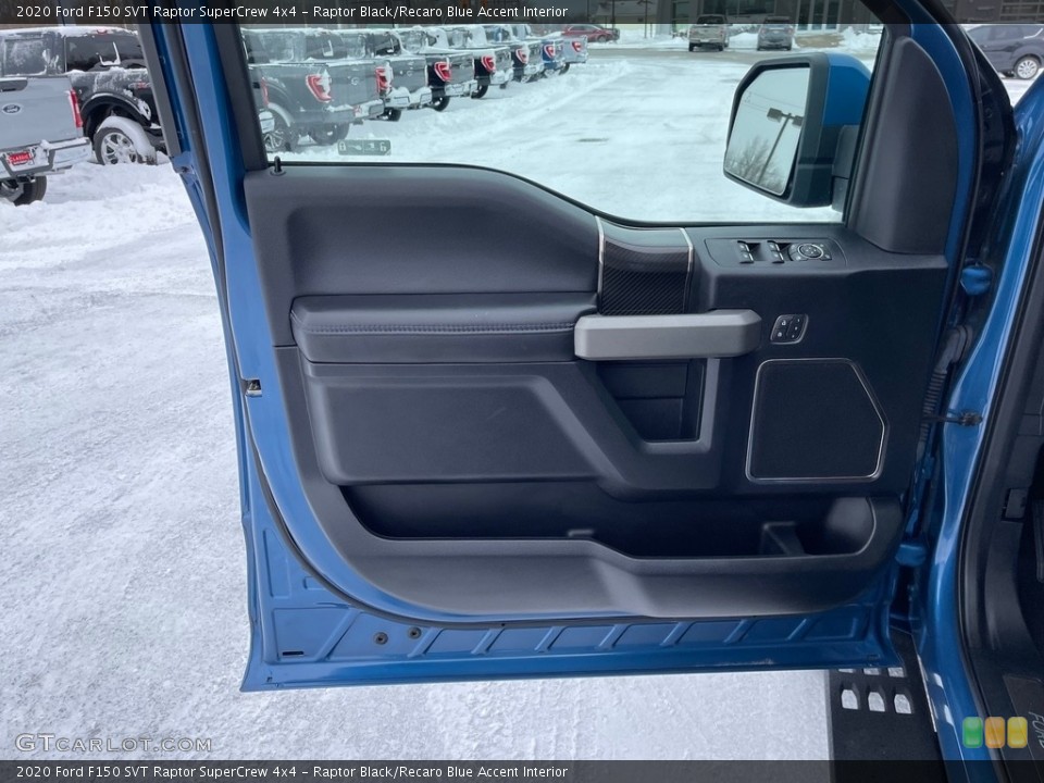 Raptor Black/Recaro Blue Accent Interior Door Panel for the 2020 Ford F150 SVT Raptor SuperCrew 4x4 #145380576