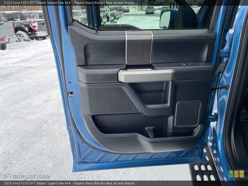 Raptor Black/Recaro Blue Accent Interior Door Panel for the 2020 Ford F150 SVT Raptor SuperCrew 4x4 #145380622