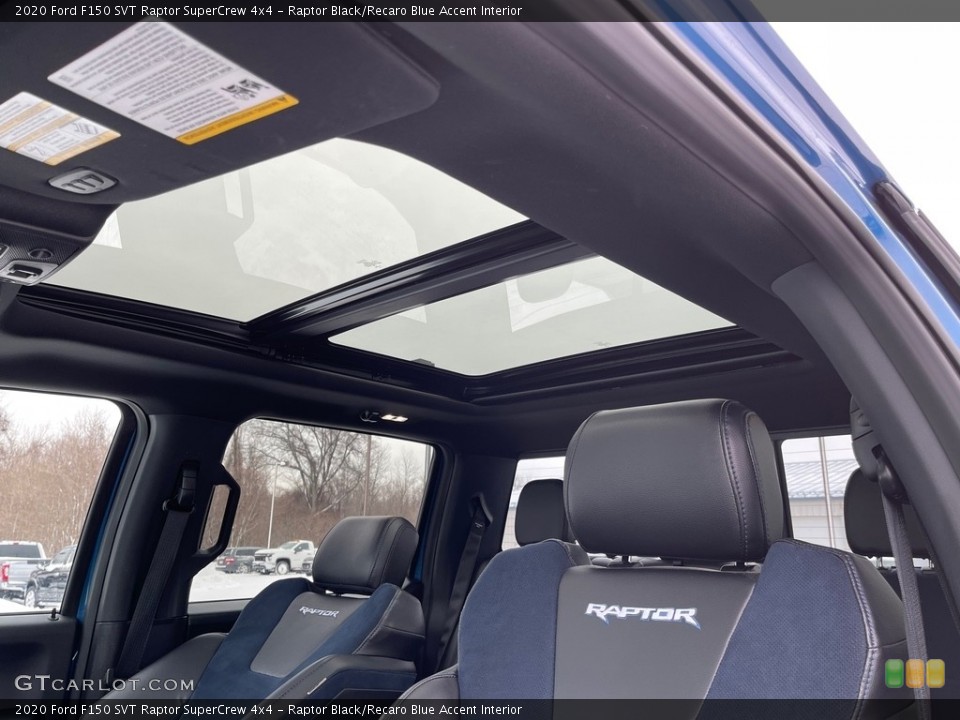 Raptor Black/Recaro Blue Accent Interior Sunroof for the 2020 Ford F150 SVT Raptor SuperCrew 4x4 #145380646