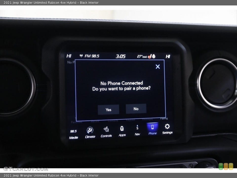 Black Interior Controls for the 2021 Jeep Wrangler Unlimited Rubicon 4xe Hybrid #145381027