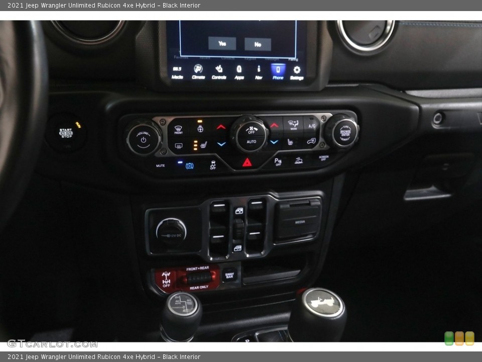 Black Interior Controls for the 2021 Jeep Wrangler Unlimited Rubicon 4xe Hybrid #145381063