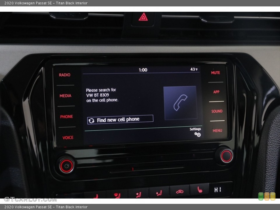Titan Black Interior Controls for the 2020 Volkswagen Passat SE #145382899