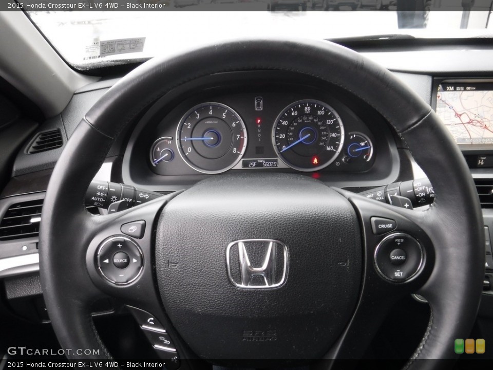 Black Interior Steering Wheel for the 2015 Honda Crosstour EX-L V6 4WD #145383748