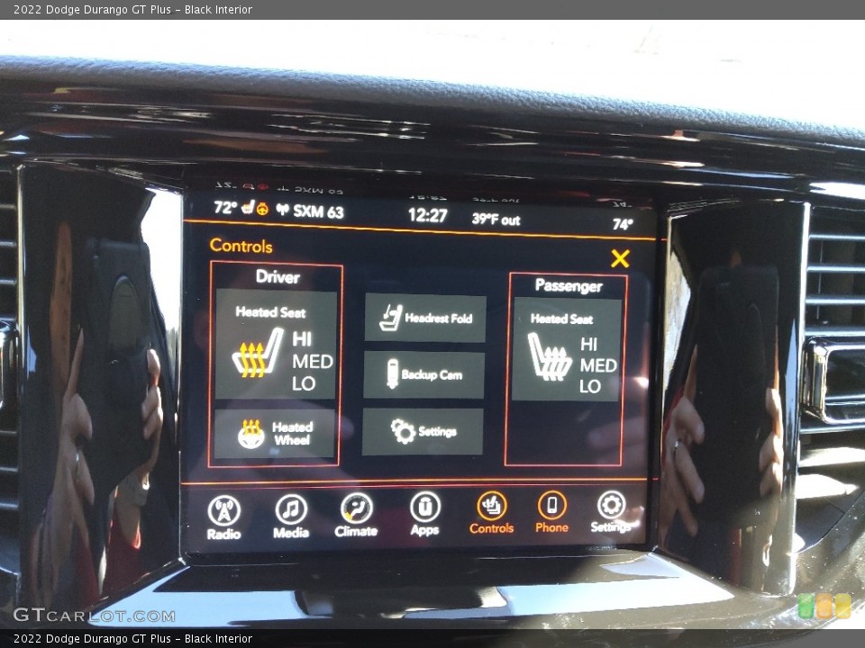 Black Interior Controls for the 2022 Dodge Durango GT Plus #145383793
