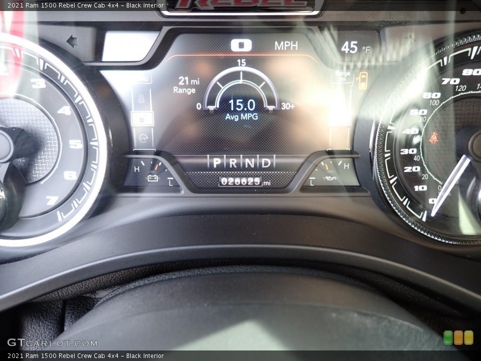 Black Interior Gauges for the 2021 Ram 1500 Rebel Crew Cab 4x4 #145395978