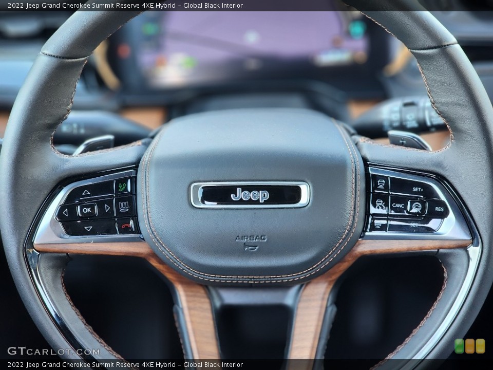 Global Black Interior Steering Wheel for the 2022 Jeep Grand Cherokee Summit Reserve 4XE Hybrid #145396056