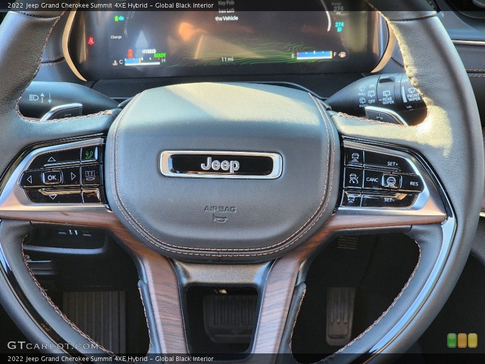 Global Black Interior Steering Wheel for the 2022 Jeep Grand Cherokee Summit 4XE Hybrid #145396410