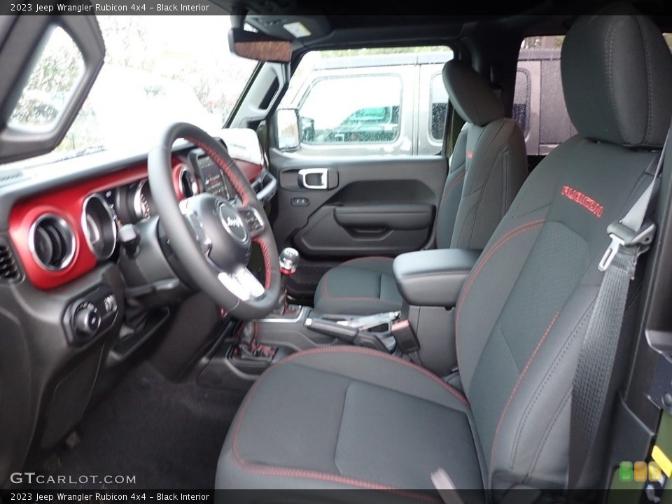 Black Interior Front Seat for the 2023 Jeep Wrangler Rubicon 4x4 #145397584