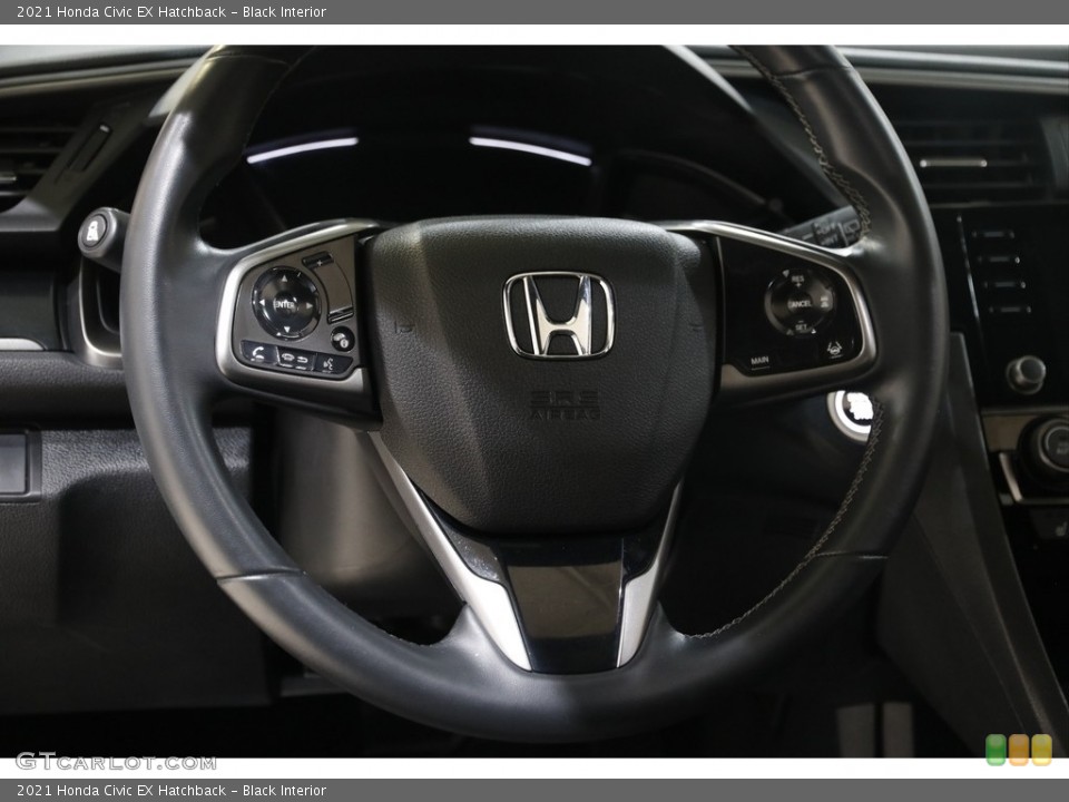 Black Interior Steering Wheel for the 2021 Honda Civic EX Hatchback #145401058