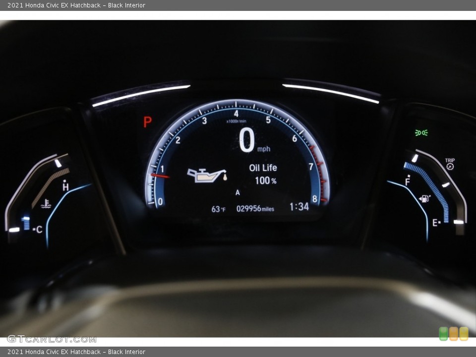 Black Interior Gauges for the 2021 Honda Civic EX Hatchback #145401069