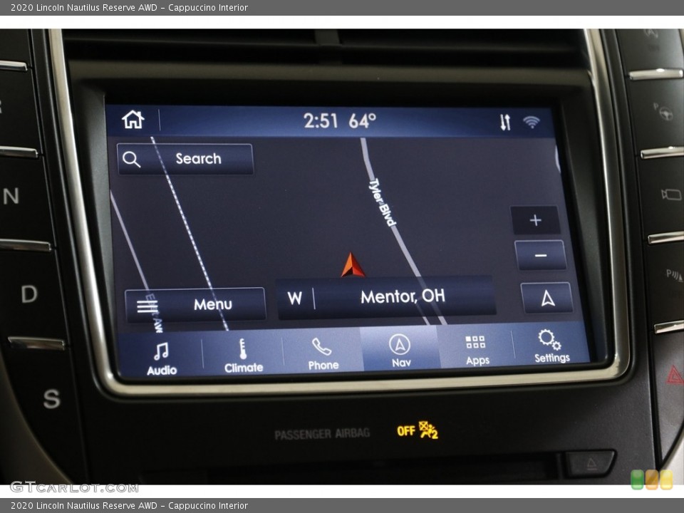 Cappuccino Interior Navigation for the 2020 Lincoln Nautilus Reserve AWD #145401079