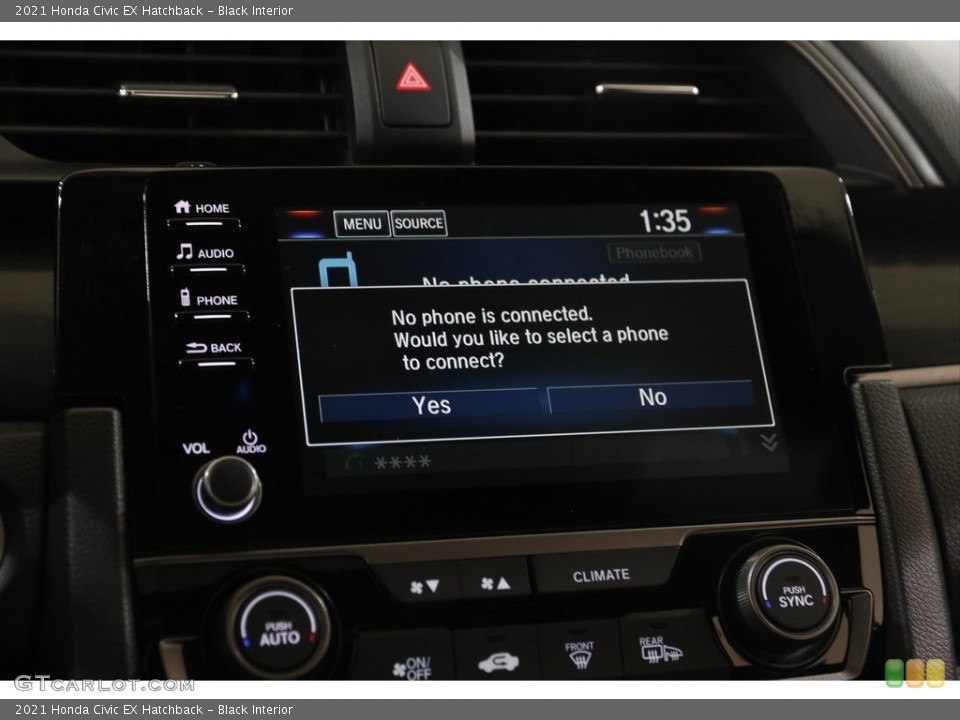 Black Interior Controls for the 2021 Honda Civic EX Hatchback #145401103