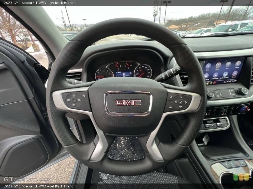 Jet Black Interior Steering Wheel for the 2023 GMC Acadia SLE AWD #145401391