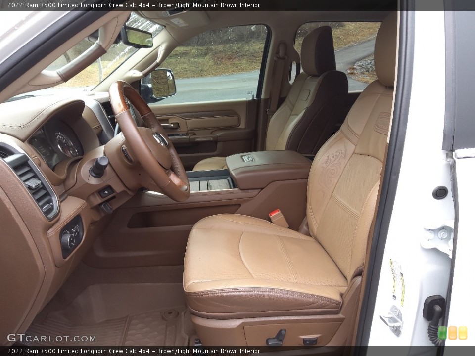 Brown/Light Mountain Brown Interior Photo for the 2022 Ram 3500 Limited Longhorn Crew Cab 4x4 #145404372
