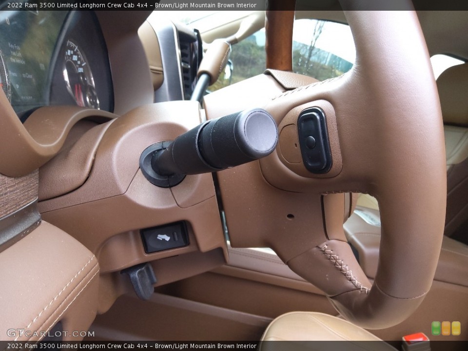 Brown/Light Mountain Brown Interior Steering Wheel for the 2022 Ram 3500 Limited Longhorn Crew Cab 4x4 #145404414
