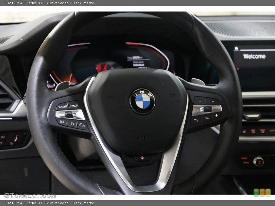 Black Interior Steering Wheel for the 2021 BMW 3 Series 330i xDrive Sedan #145408158