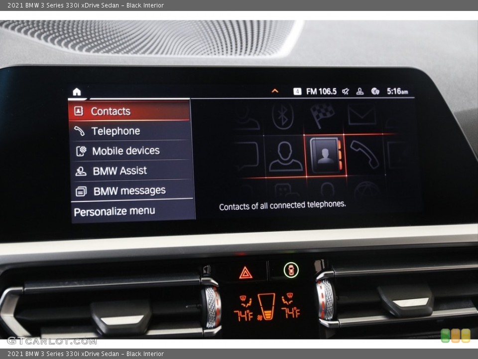 Black Interior Controls for the 2021 BMW 3 Series 330i xDrive Sedan #145408206